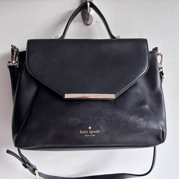 Kate Spade Camden Way Palermo Black Leather Satchel/Shoulder Bag - EUC - Picture 1 of 15